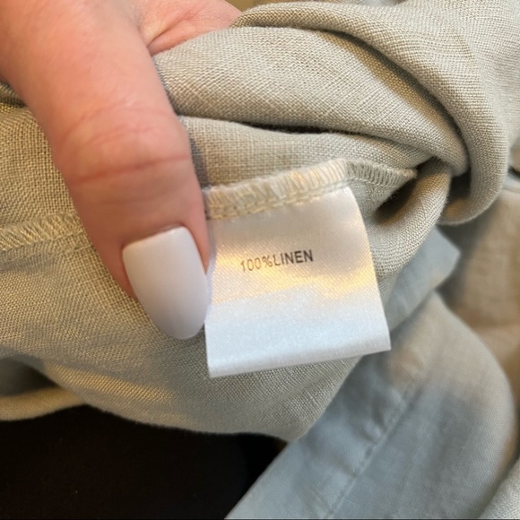 Gordon Smith linen button front tie back tunic top size 12 gray lagenlook - Picture 7 of 10